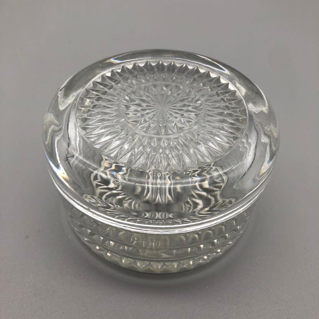 昭和レトロクリスタルカットガラスお皿&HOYA小物入れ&矢来切子グラスセット