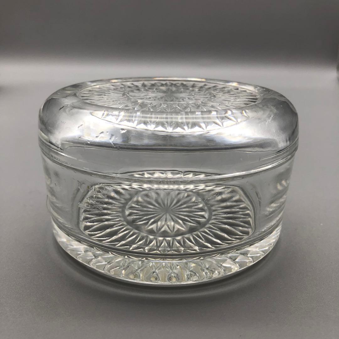 昭和レトロクリスタルカットガラスお皿&HOYA小物入れ&矢来切子グラスセット