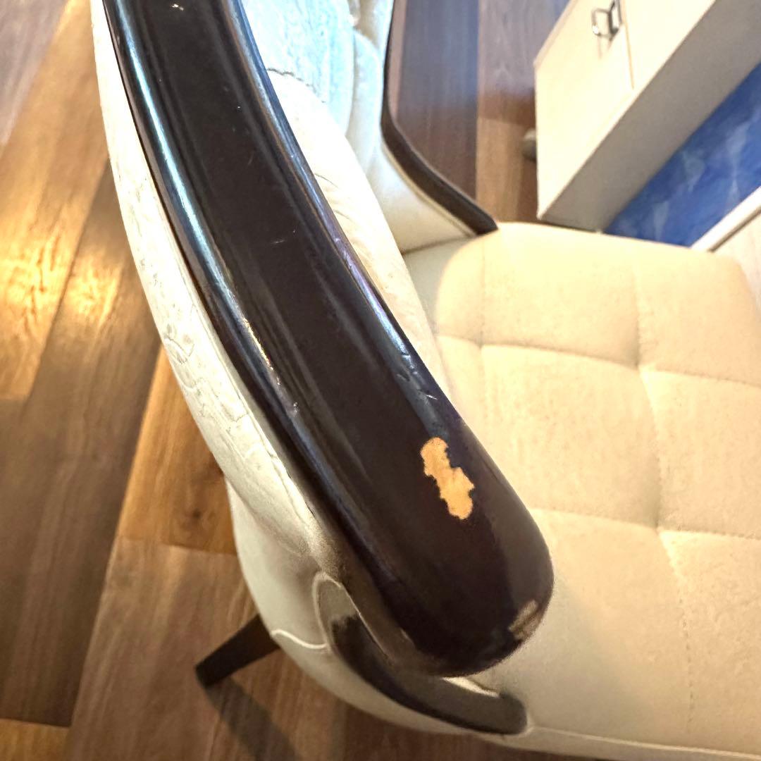 ダイニングチェア 合皮　アイボリー　エレガント系１脚