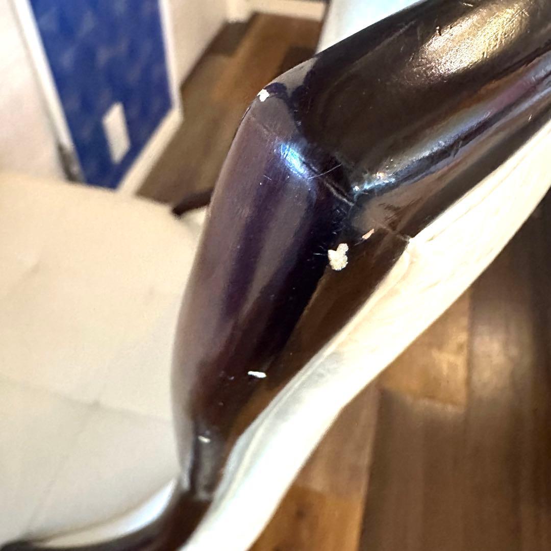 ダイニングチェア 合皮　アイボリー　エレガント系１脚