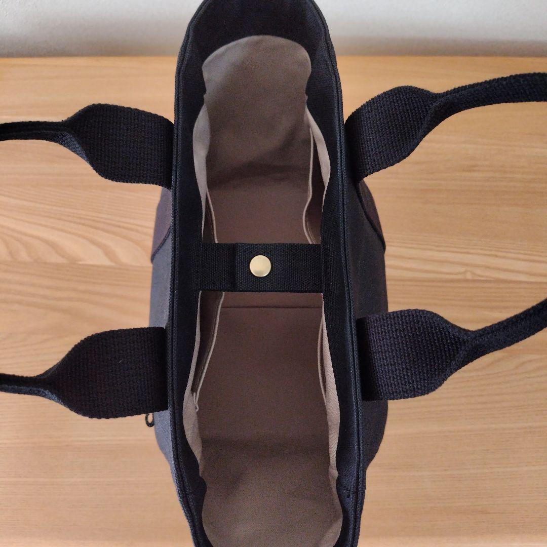 ハンドメイドトートバック、前後ポケット付き、楕円底&ベルトラウンドS