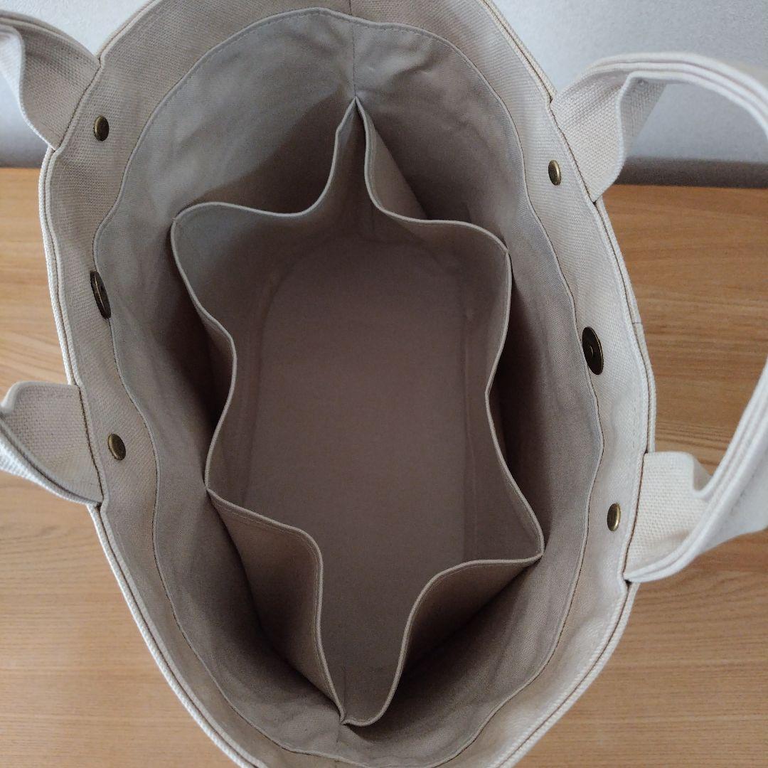 ハンドメイドトートバック、前後ポケット付き、楕円底&ベルトラウンドS