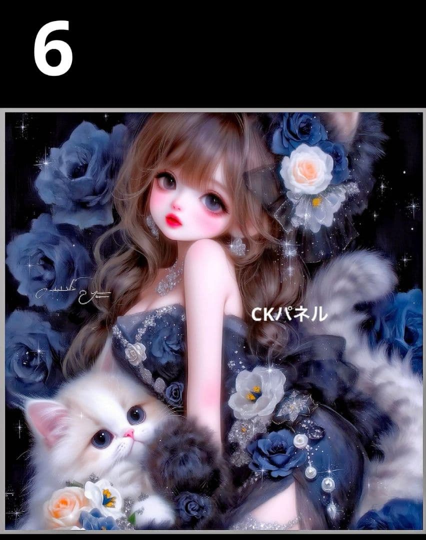 オーダーページ　ハンカチ311 女の子ねこちゃん柄　ハンドメイド2/21