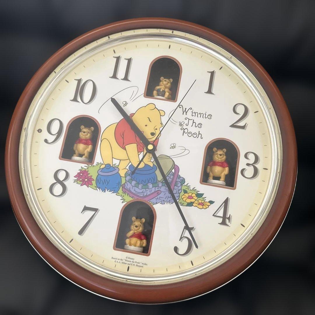 くまのプーさん　winnie the phoo 掛け時計　からくり時計