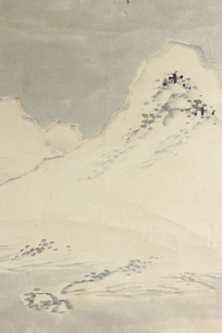 No5770 掛軸　大庭学僊　雪景山水図　紙本　一幅　合箱　古美術　送料無料