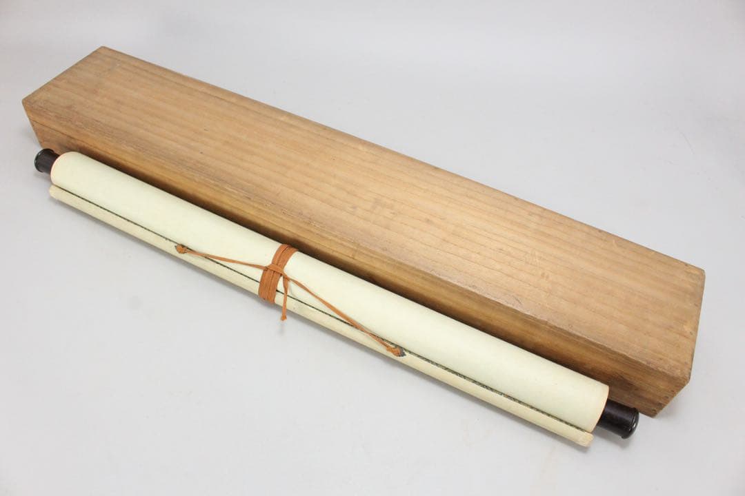 No5770 掛軸　大庭学僊　雪景山水図　紙本　一幅　合箱　古美術　送料無料