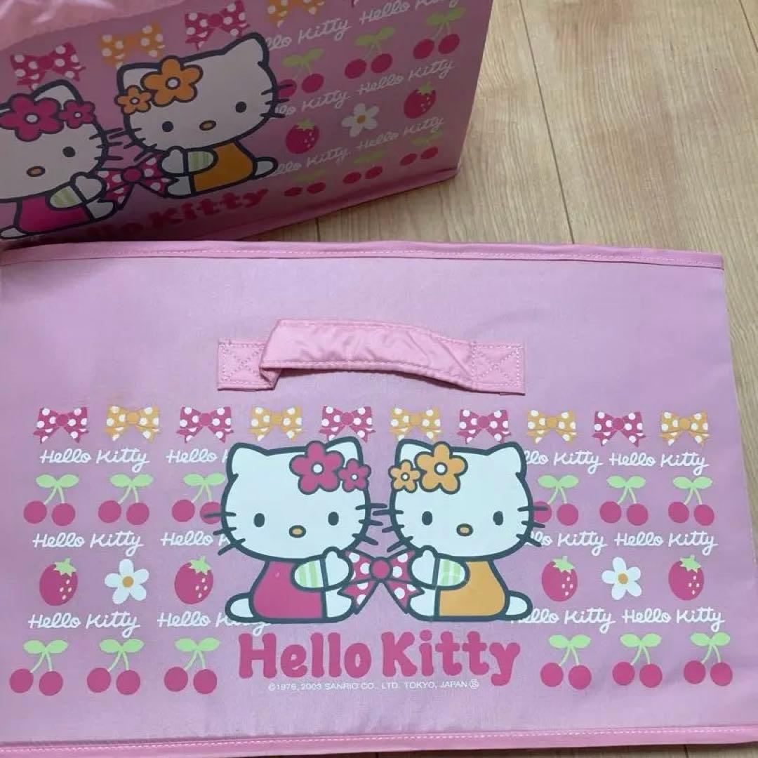 ハローキティ　折りたたみ　収納ボックス　2個　サンリオ　 ピンク