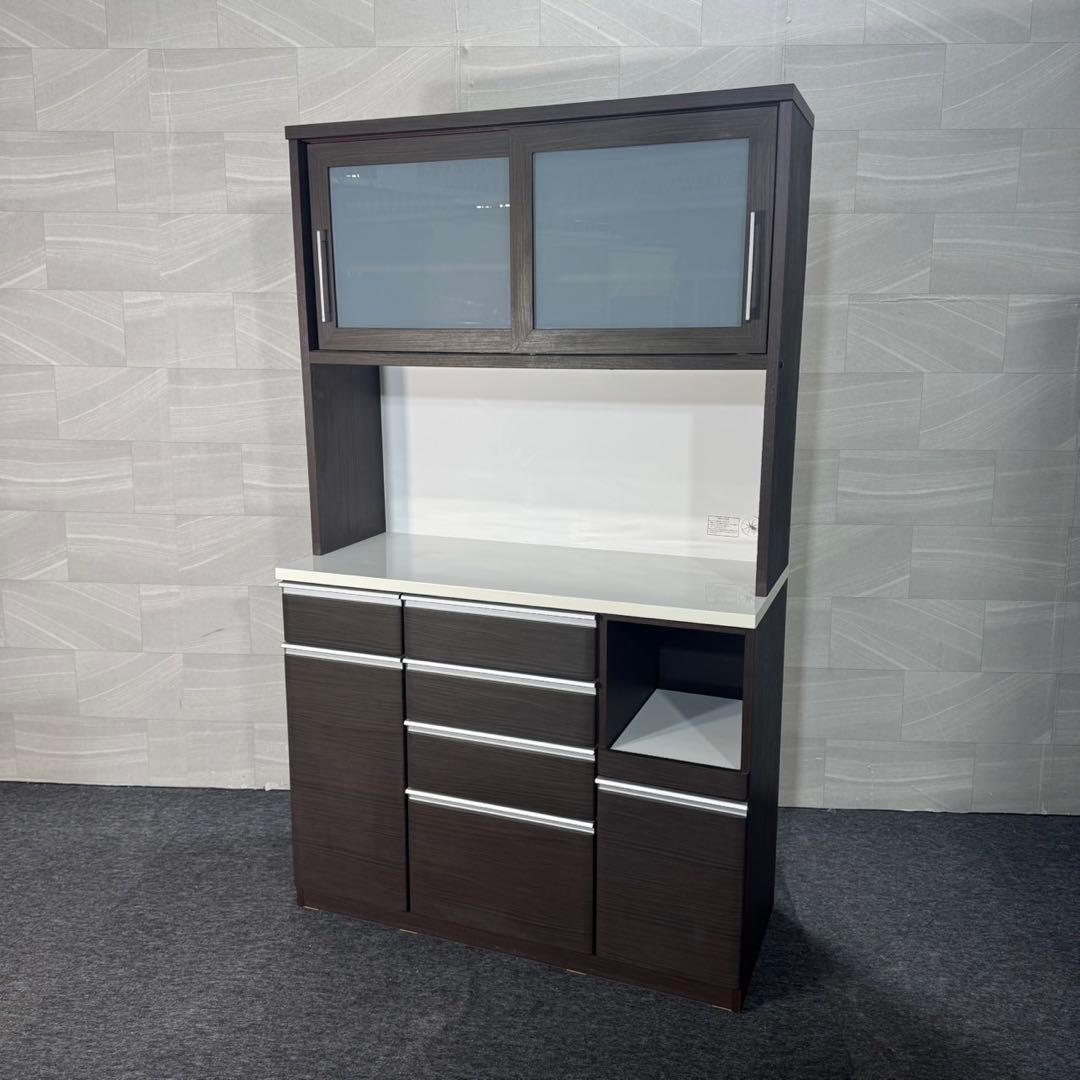 ニトリ 食器棚 クリスナ120cm キッチンボード 家具茶色 d5382