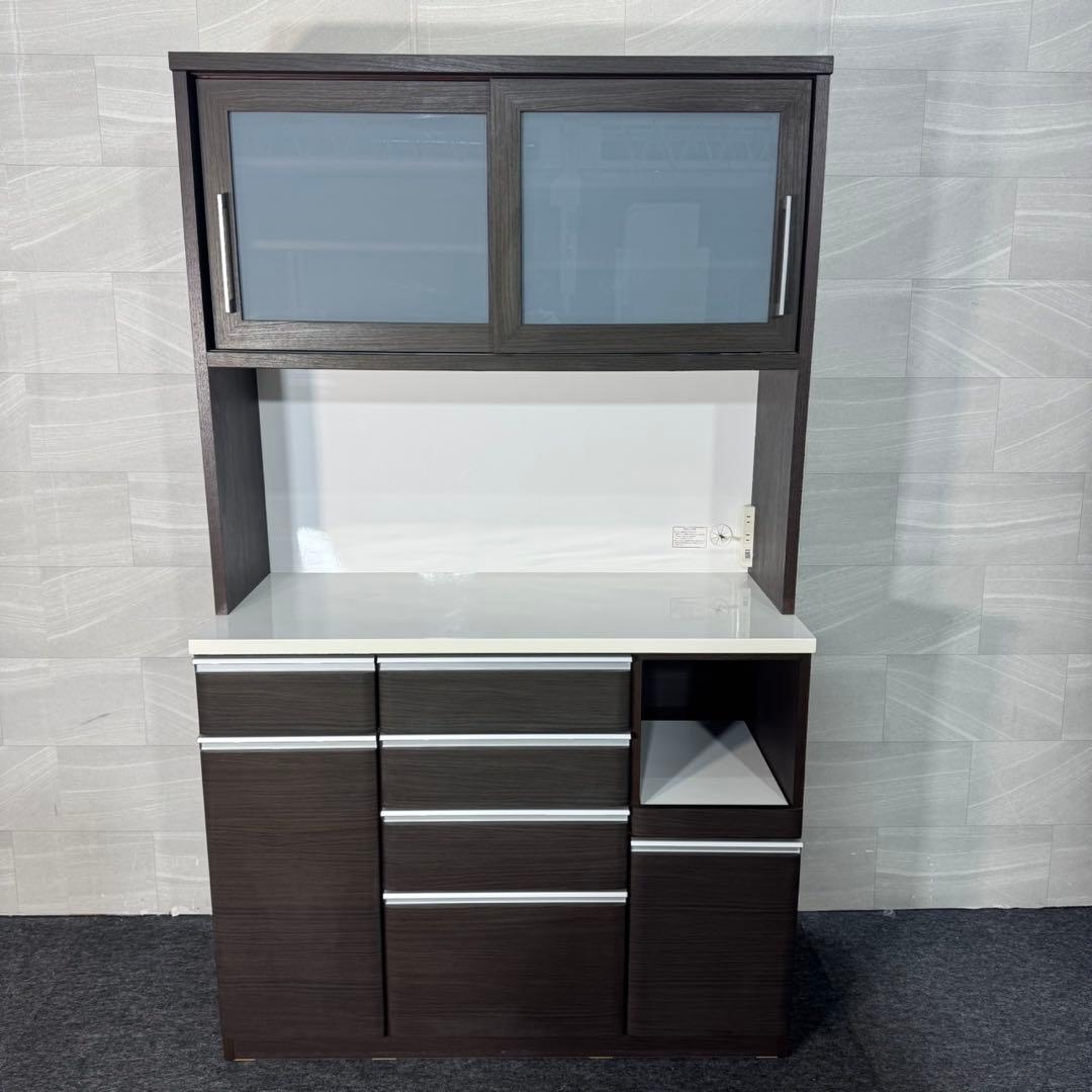 ニトリ 食器棚 クリスナ120cm キッチンボード 家具茶色 d5382