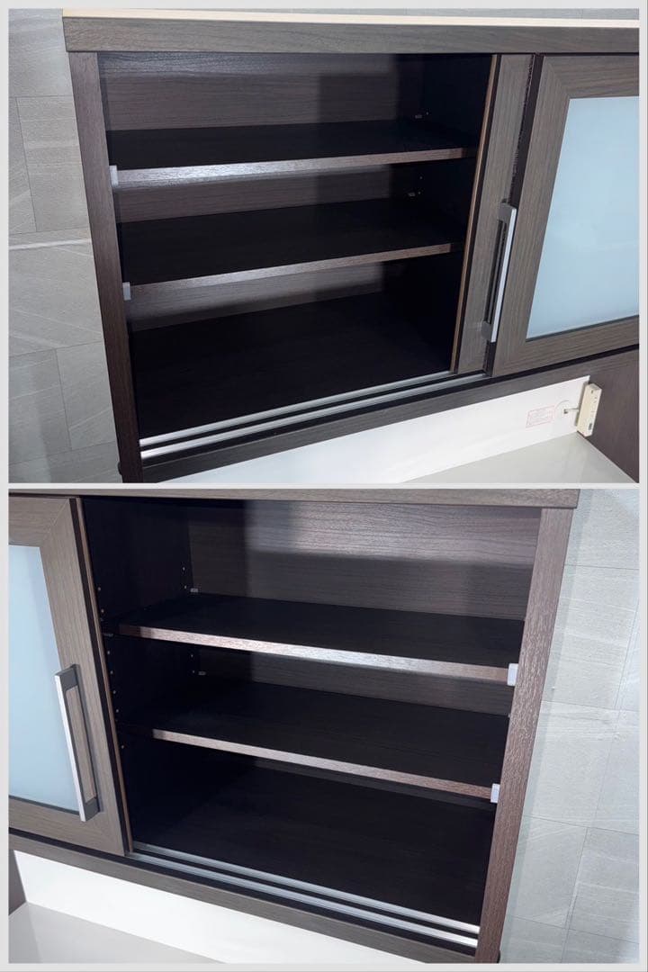 ニトリ 食器棚 クリスナ120cm キッチンボード 家具茶色 d5382