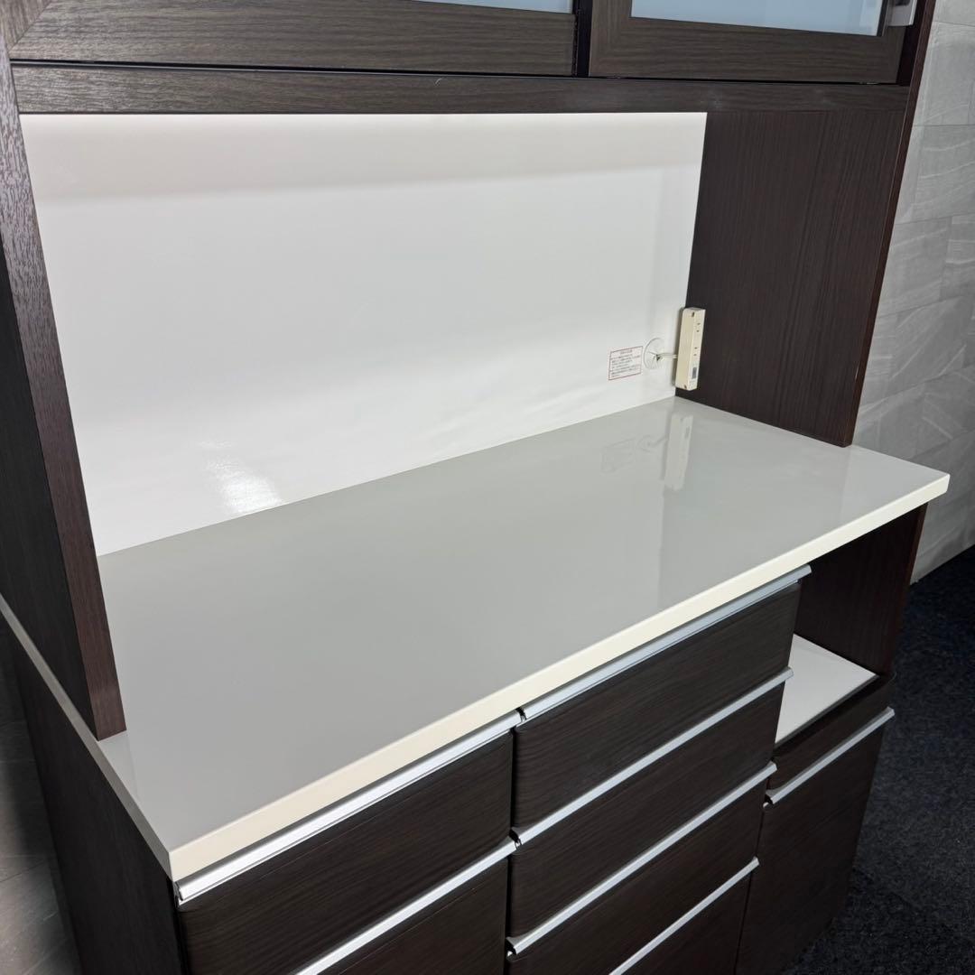 ニトリ 食器棚 クリスナ120cm キッチンボード 家具茶色 d5382