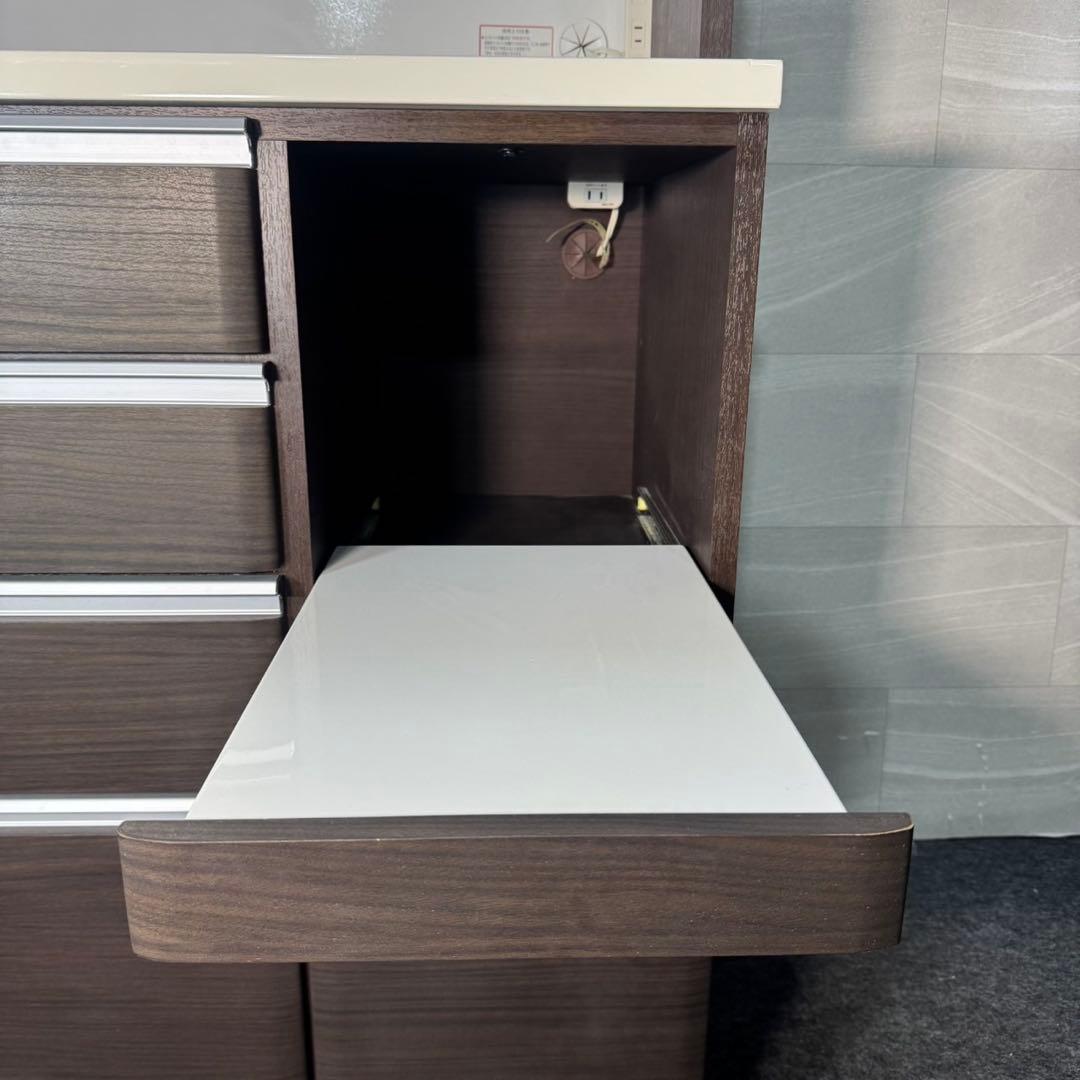 ニトリ 食器棚 クリスナ120cm キッチンボード 家具茶色 d5382