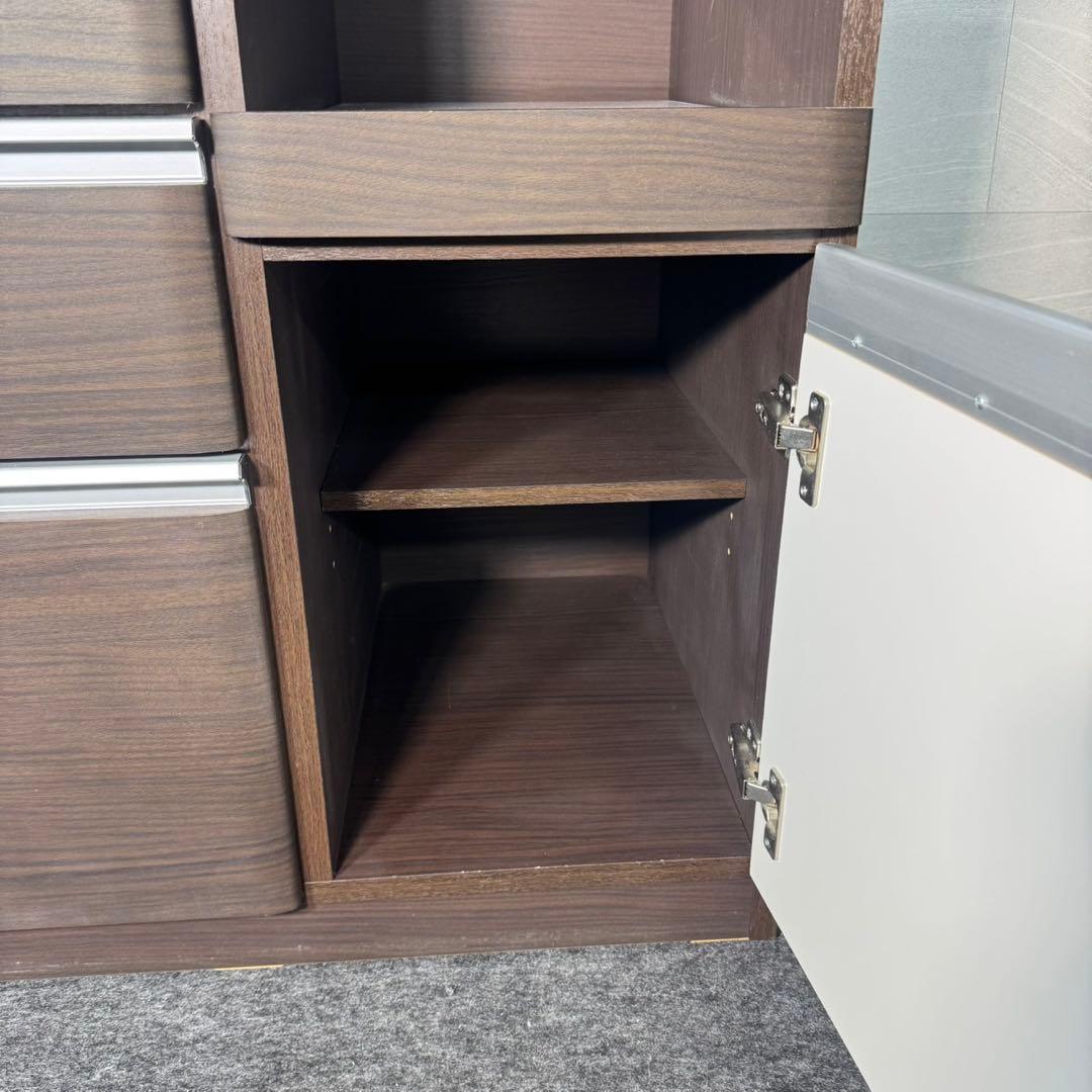 ニトリ 食器棚 クリスナ120cm キッチンボード 家具茶色 d5382