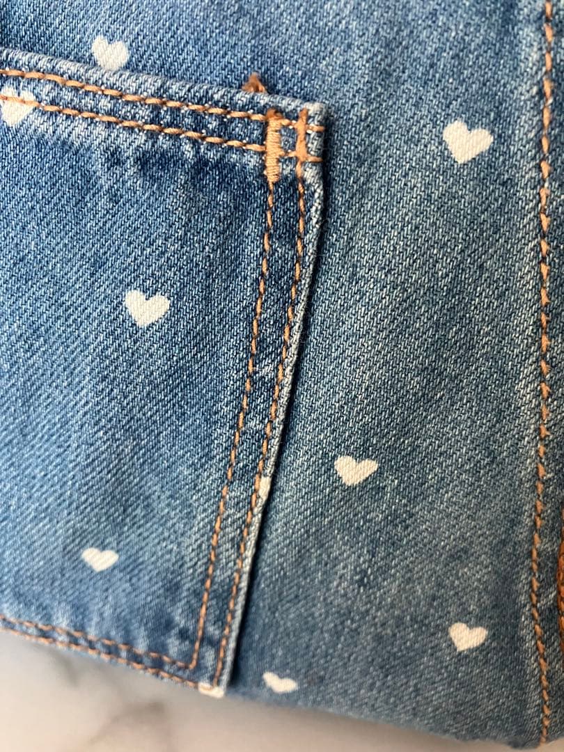 1083 まりゆ　大きめフリンジデニムリメイクバック　ハンドメイド