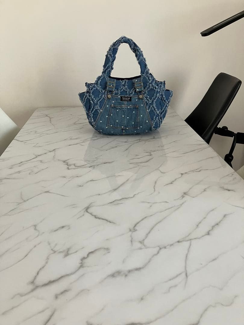 1083 まりゆ　大きめフリンジデニムリメイクバック　ハンドメイド