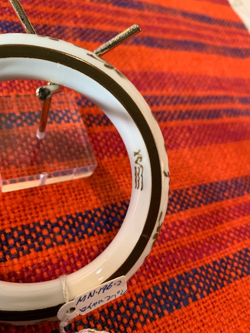 ロイヤルコペンハーゲン　ビンテージのレアなブラウンフラワー陶器のバングルお洒落！