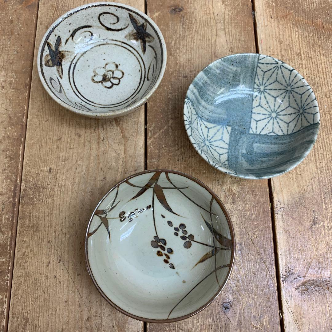 D-5 【趣のある和食器】柄違い小皿・小鉢 12点セット（黒塗箱付き）まとめ売り