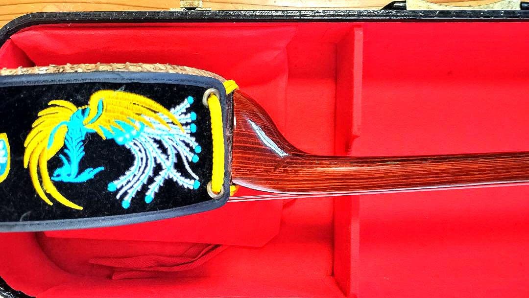 三線 紫檀 本革強化張り真壁型 美品 美音