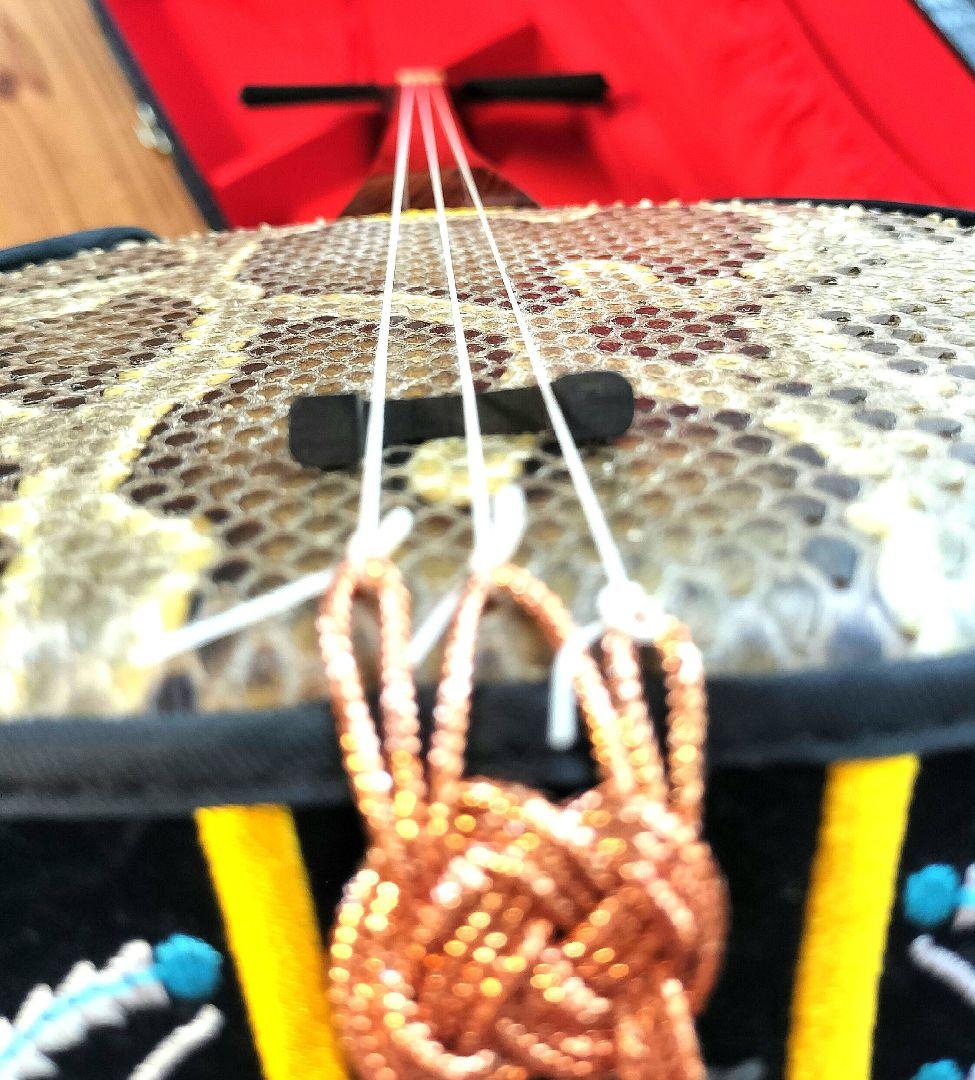 三線 紫檀 本革強化張り真壁型 美品 美音