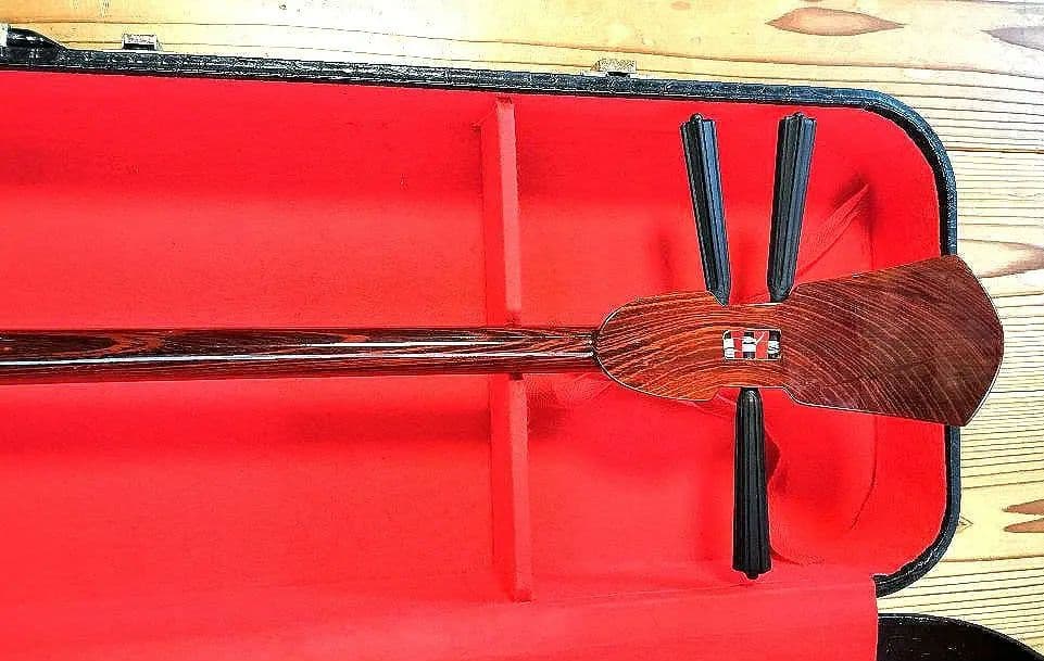 三線 紫檀 本革強化張り真壁型 美品 美音