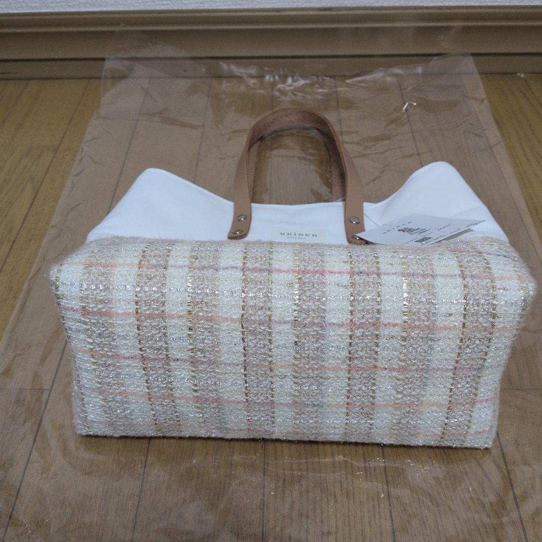 ツイード切り替えハンドメイドバック未使用