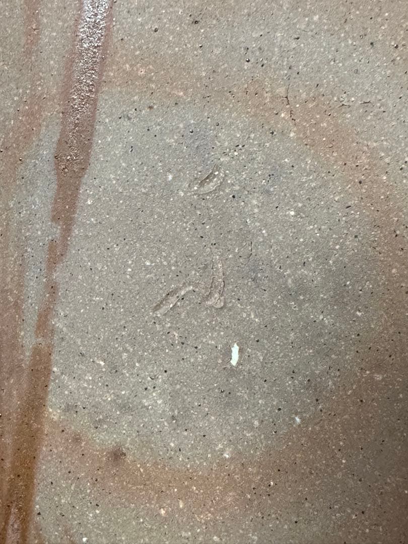 備前焼　角板皿 方皿 作家物 陶印有り