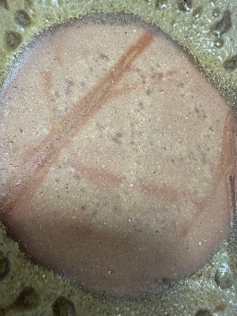 備前焼　角板皿 方皿 作家物 陶印有り