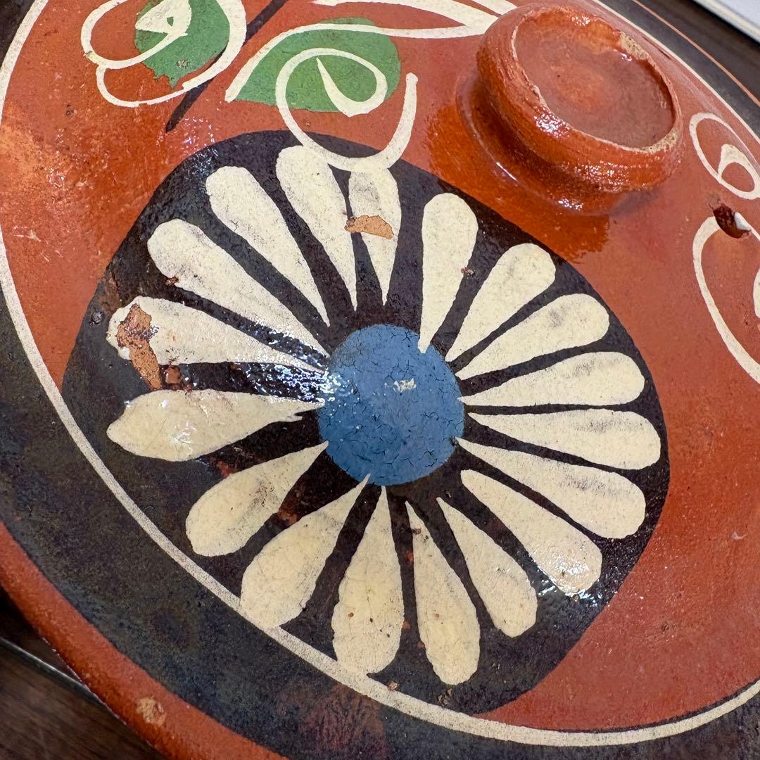 メキシコ　トナラ焼き　鍋　ハンドペイント