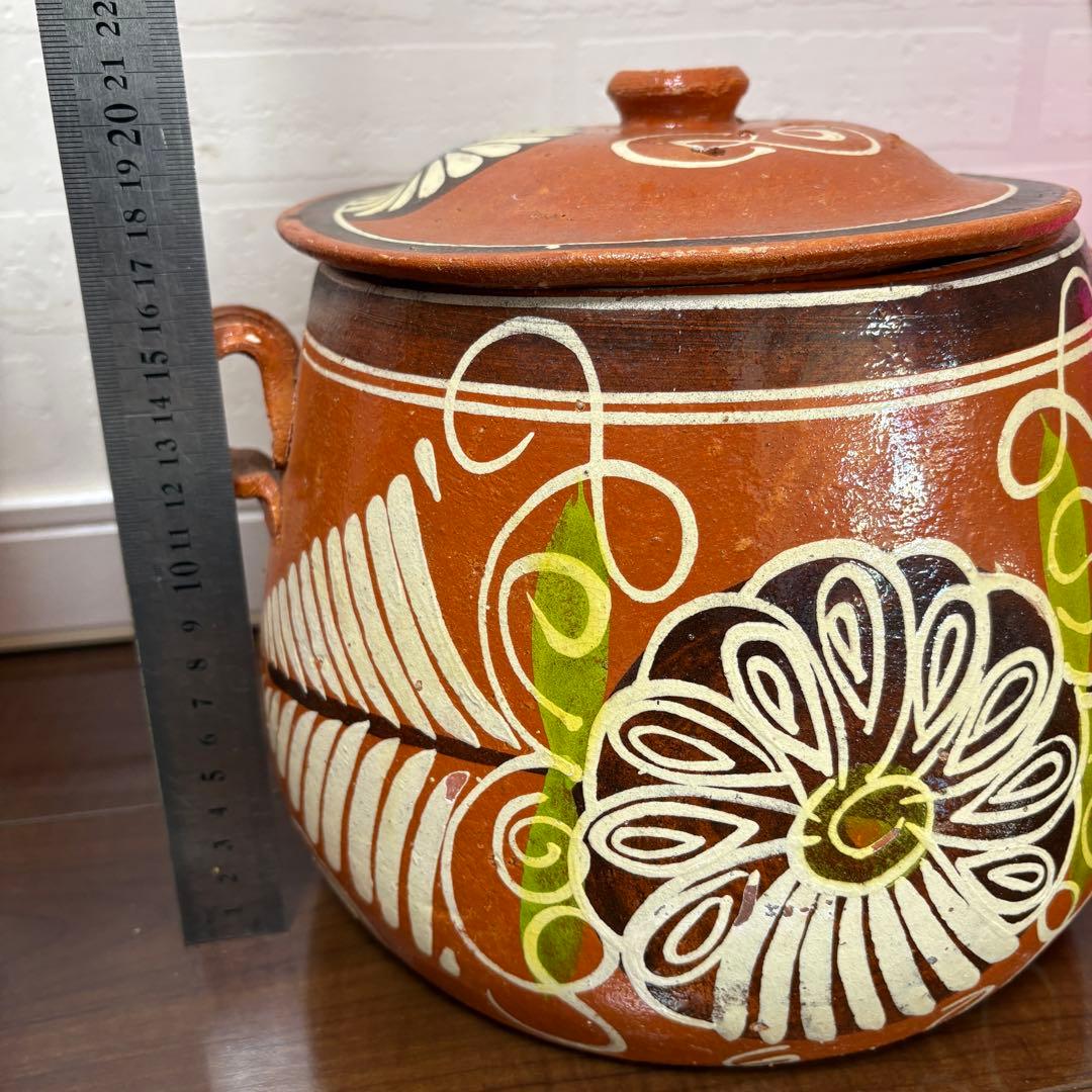 メキシコ　トナラ焼き　鍋　ハンドペイント