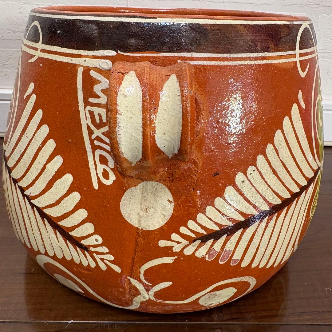 メキシコ　トナラ焼き　鍋　ハンドペイント