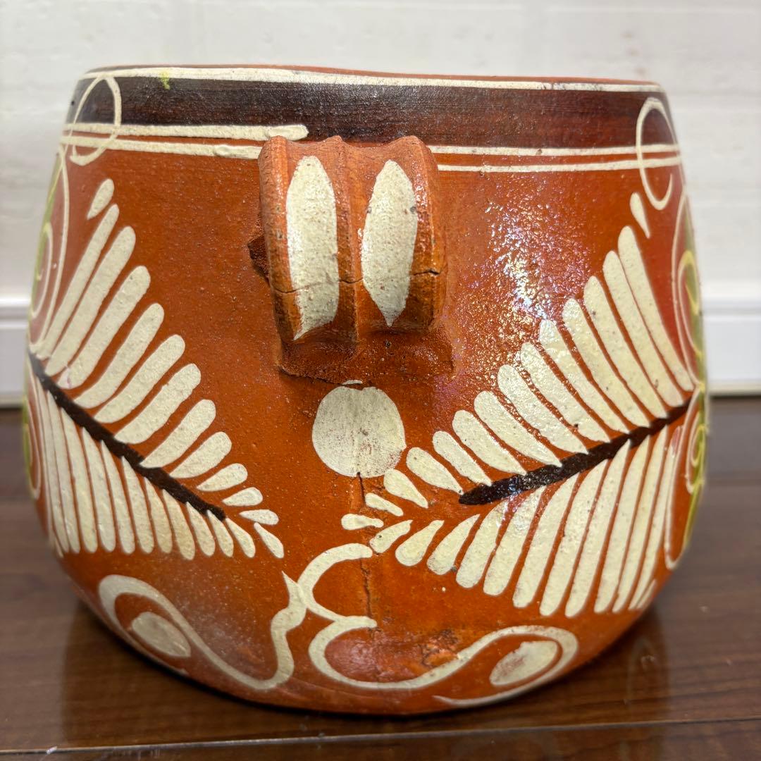 メキシコ　トナラ焼き　鍋　ハンドペイント