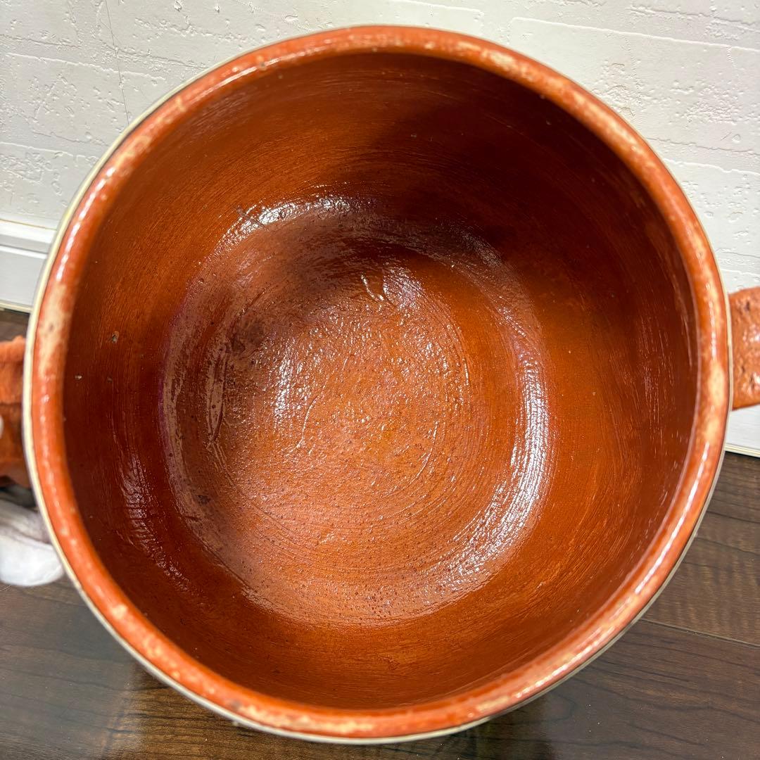 メキシコ　トナラ焼き　鍋　ハンドペイント