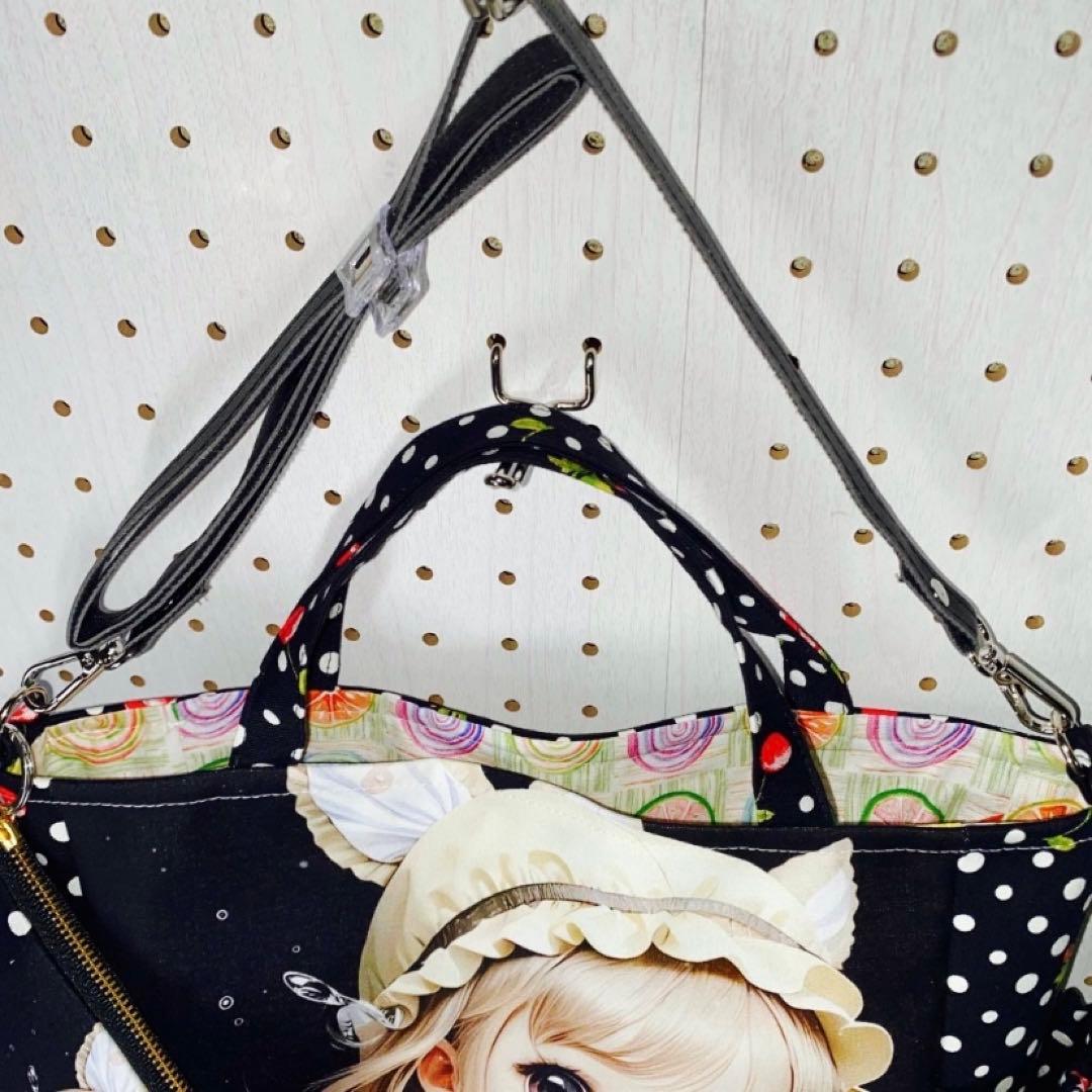 ドール生地  女の子トートバッグ