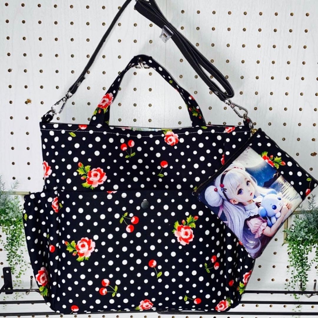 ドール生地  女の子トートバッグ