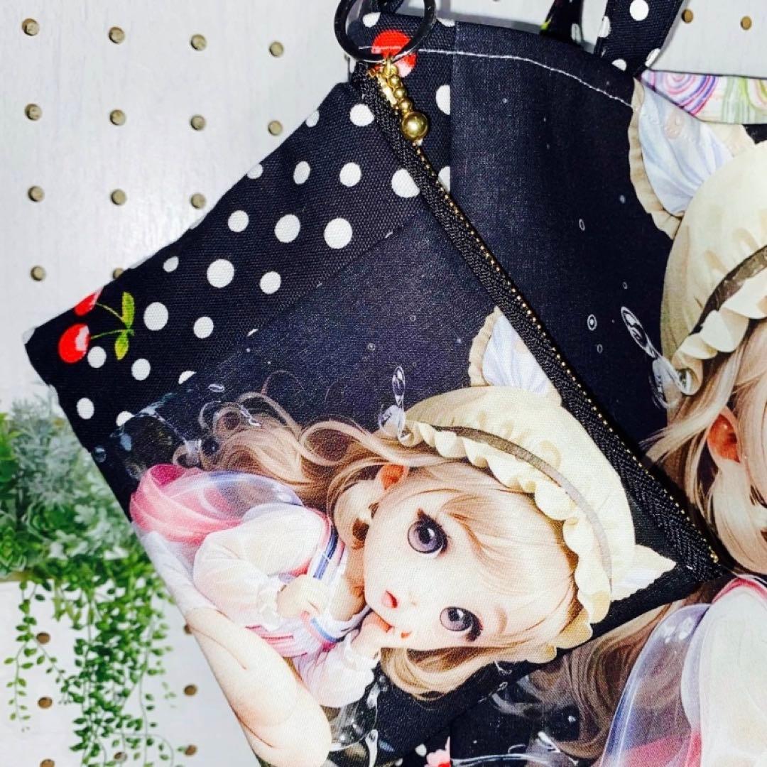 ドール生地  女の子トートバッグ