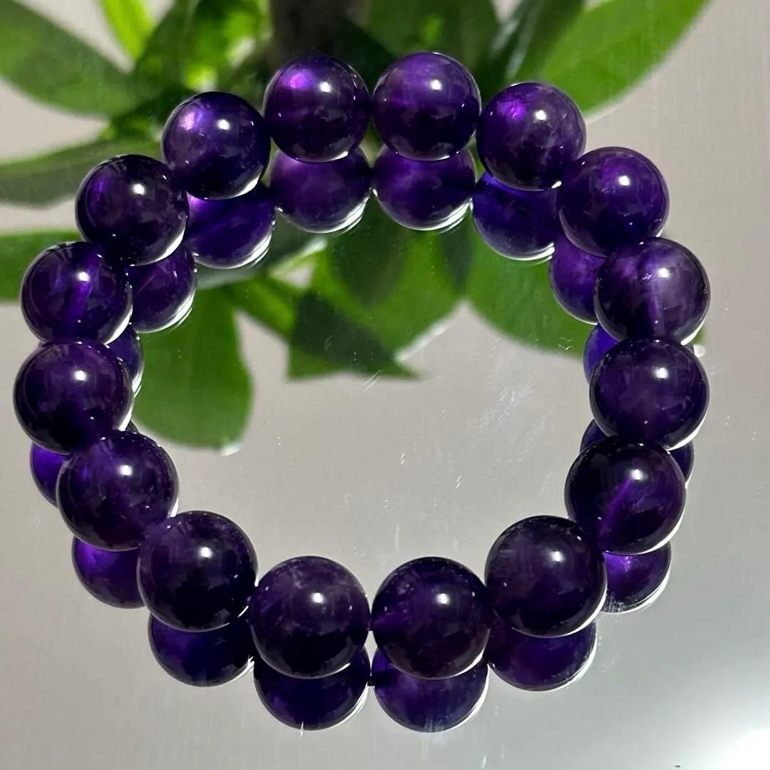 【希少】ウルグアイ アメジスト 11.5mmブレスレット 浄化 濃い 天然石 紫
