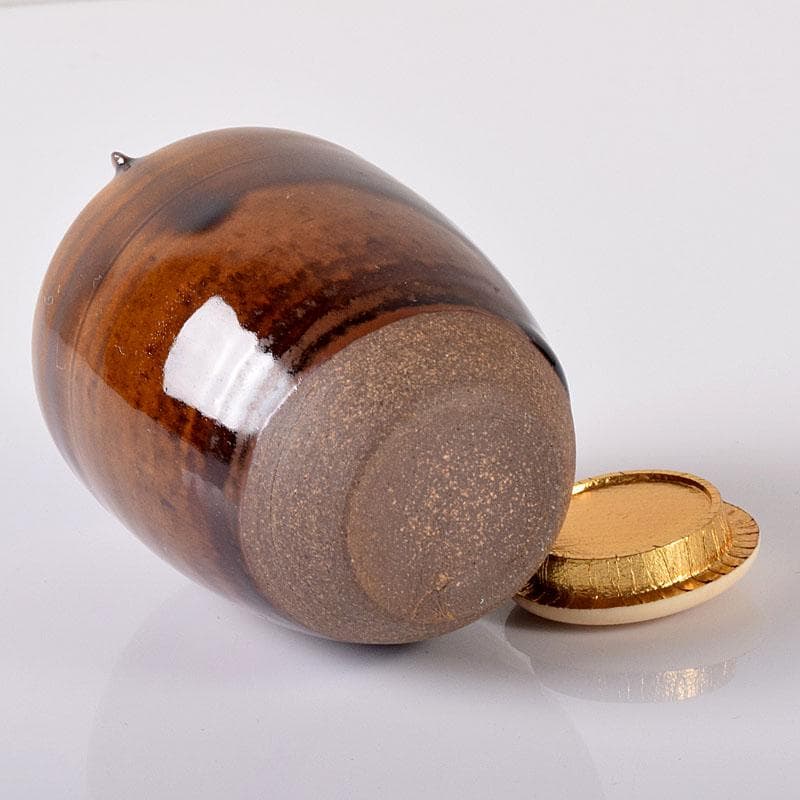 茶道具　藤崎寿山造　模高取横嶽茶入　仕覆付　共箱　V　7314