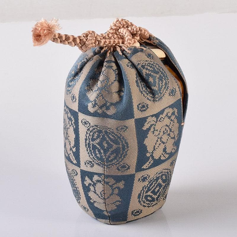 茶道具　藤崎寿山造　模高取横嶽茶入　仕覆付　共箱　V　7314