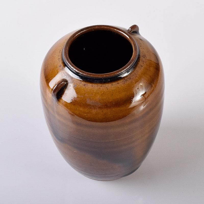 茶道具　藤崎寿山造　模高取横嶽茶入　仕覆付　共箱　V　7314