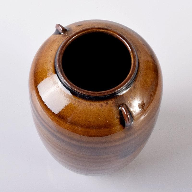 茶道具　藤崎寿山造　模高取横嶽茶入　仕覆付　共箱　V　7314