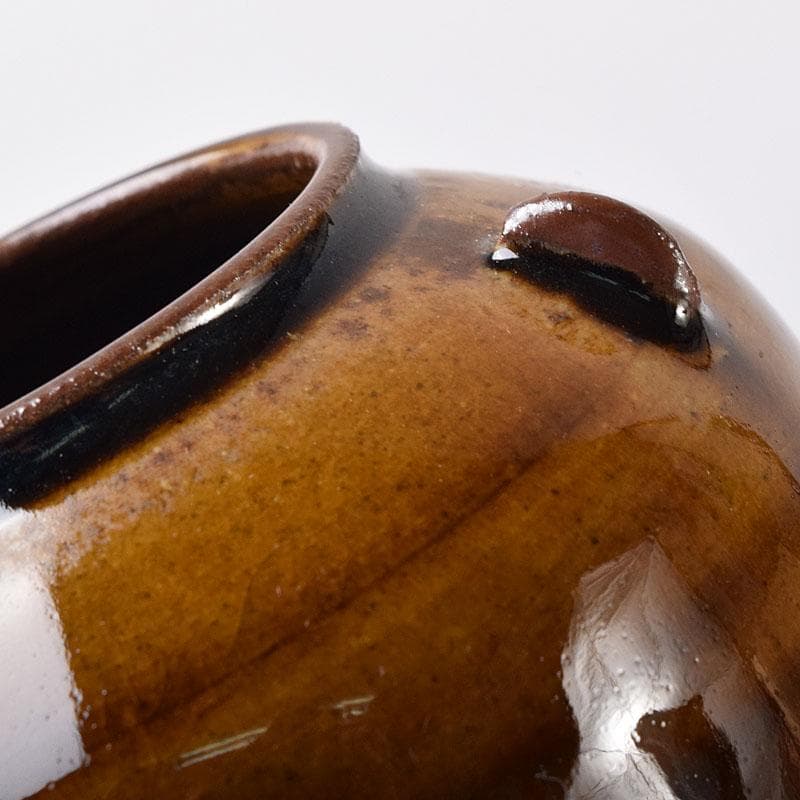 茶道具　藤崎寿山造　模高取横嶽茶入　仕覆付　共箱　V　7314