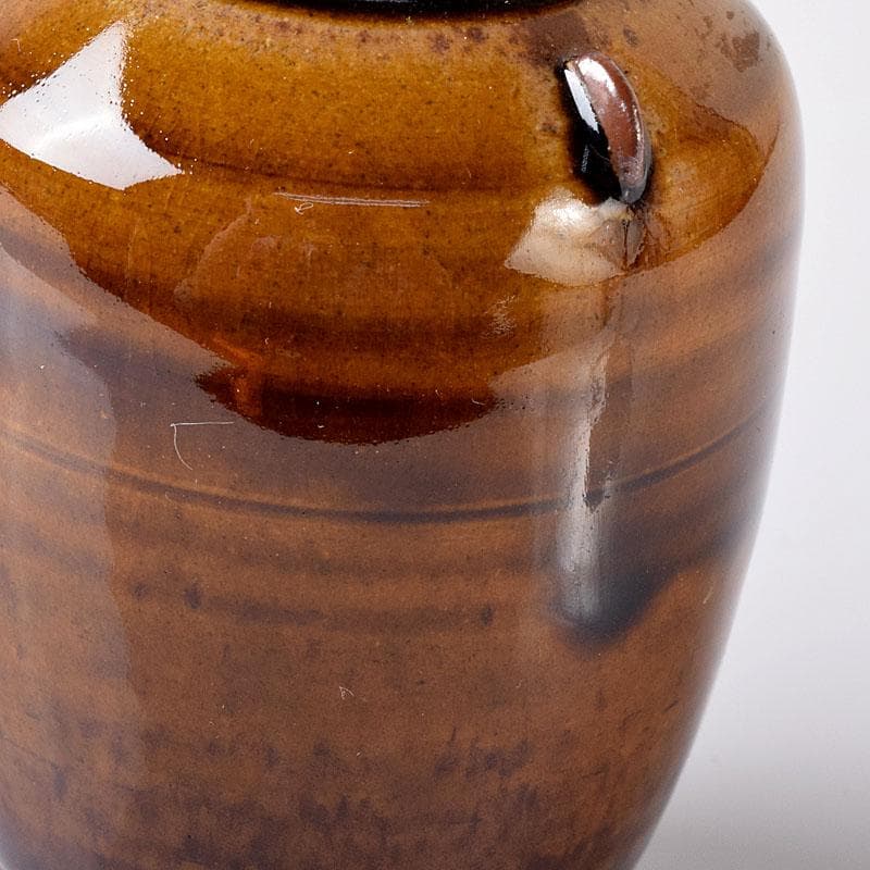 茶道具　藤崎寿山造　模高取横嶽茶入　仕覆付　共箱　V　7314