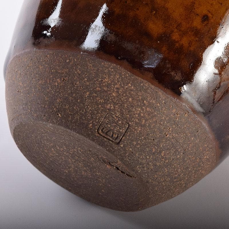 茶道具　藤崎寿山造　模高取横嶽茶入　仕覆付　共箱　V　7314