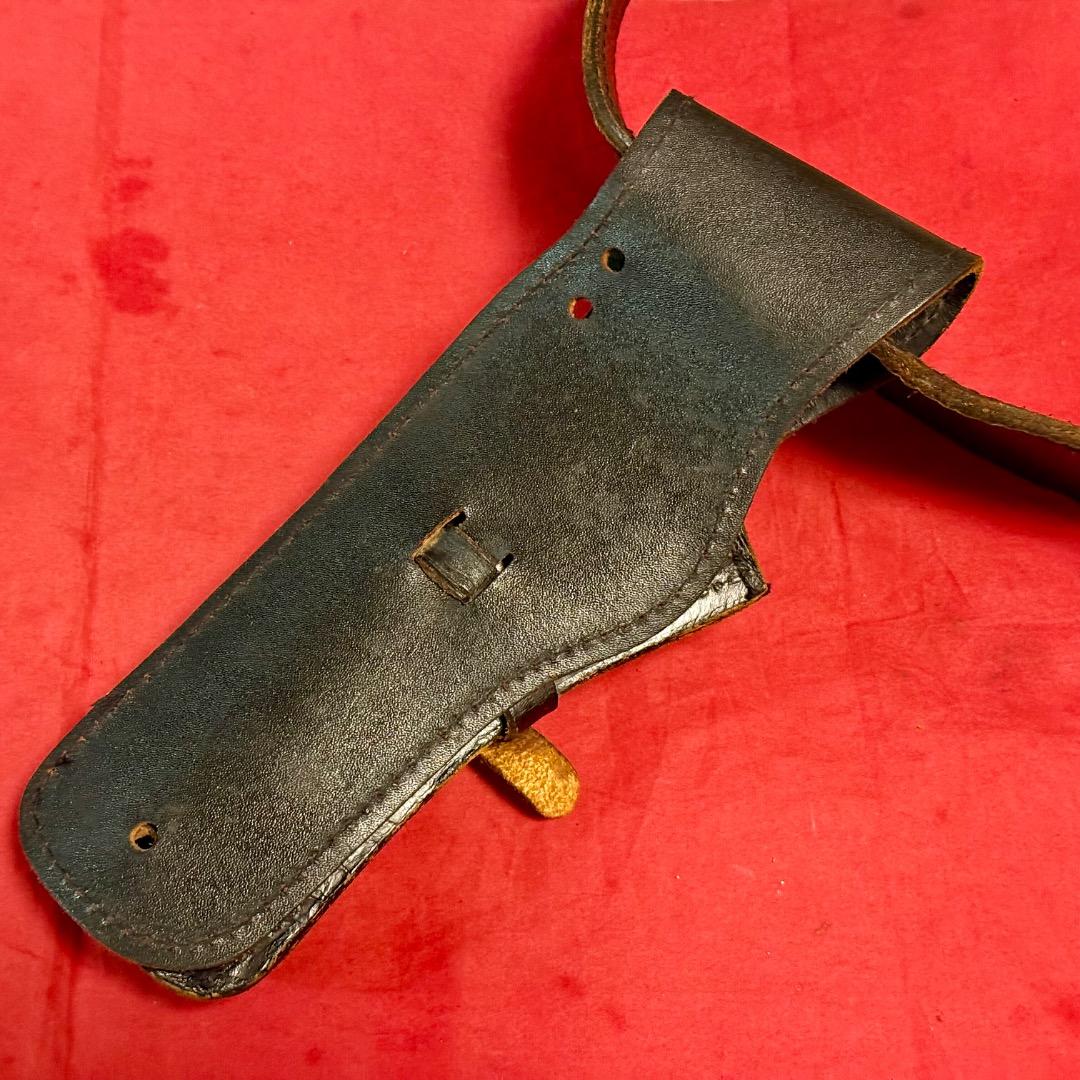 整備済 黒革製 ウェスタン ガンベルト ホルスター コルトSAA用 プレーン