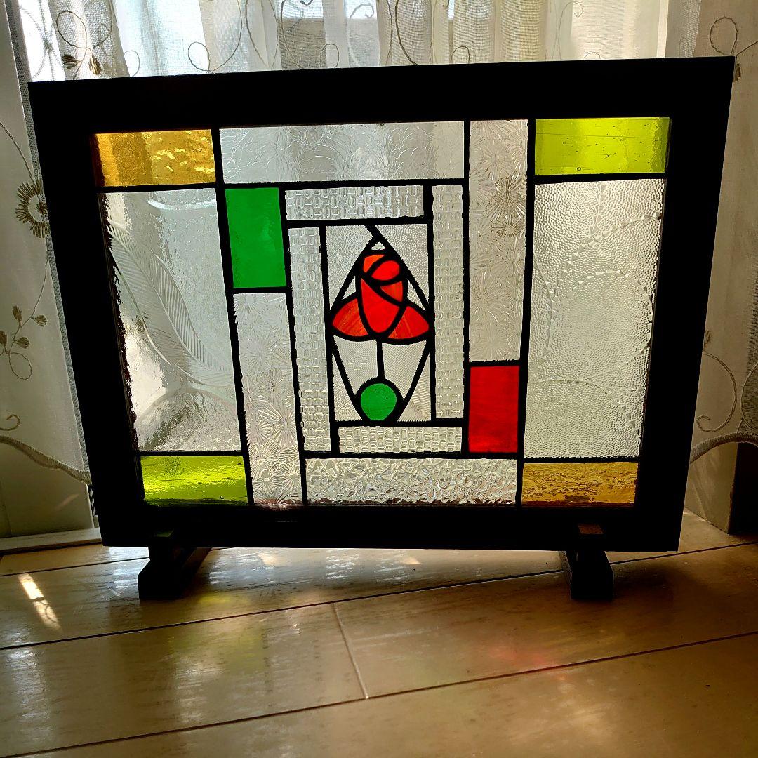 ステンドグラス アンティーク薔薇デザイン