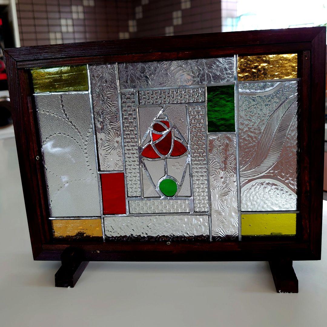 ステンドグラス アンティーク薔薇デザイン