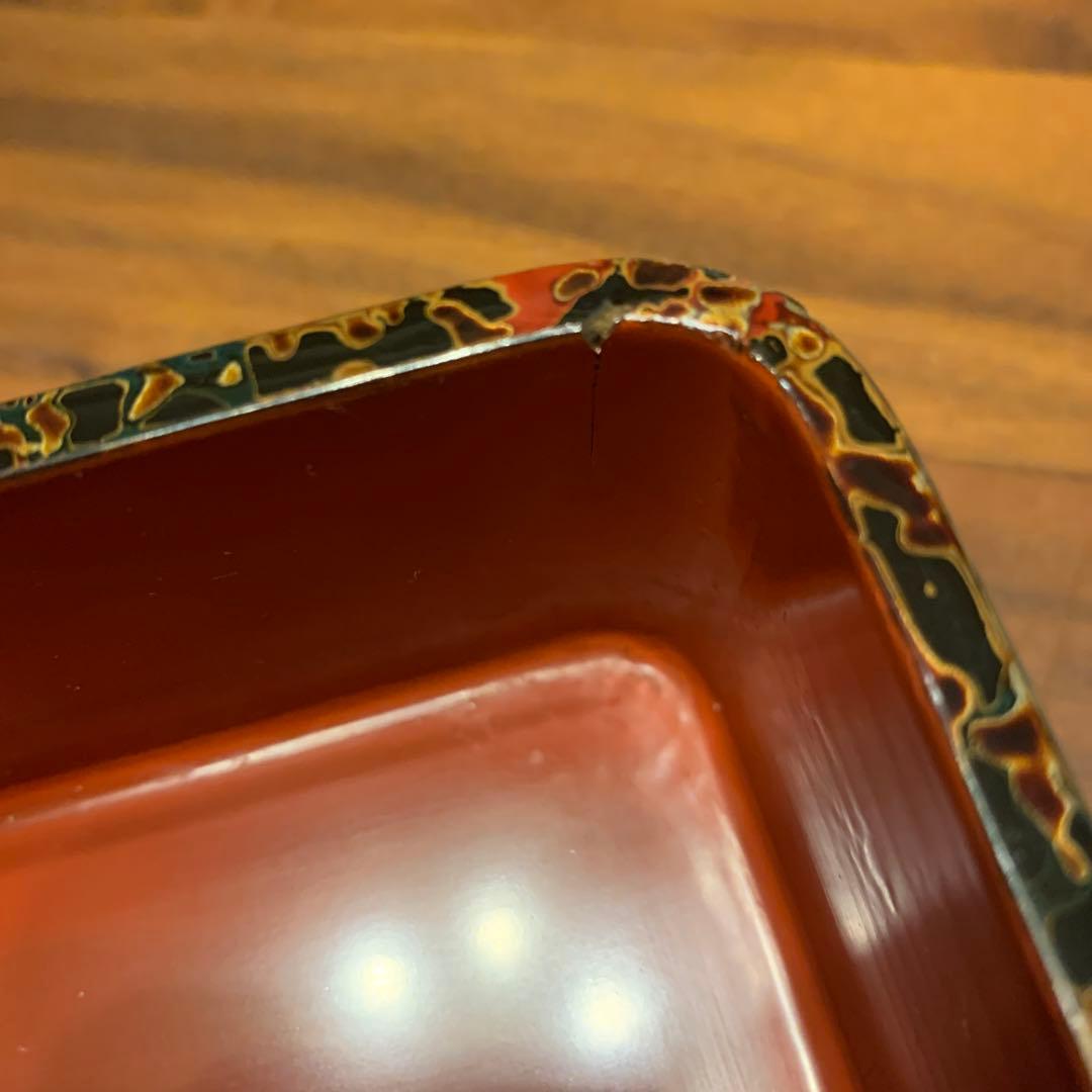 津軽塗 三段重 青森 唐塗 6寸 紙箱付 おせち お重 自宅保管品