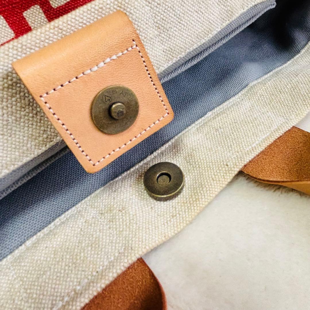 atelier か猫 幌バッグ ピーナツ柄　横長