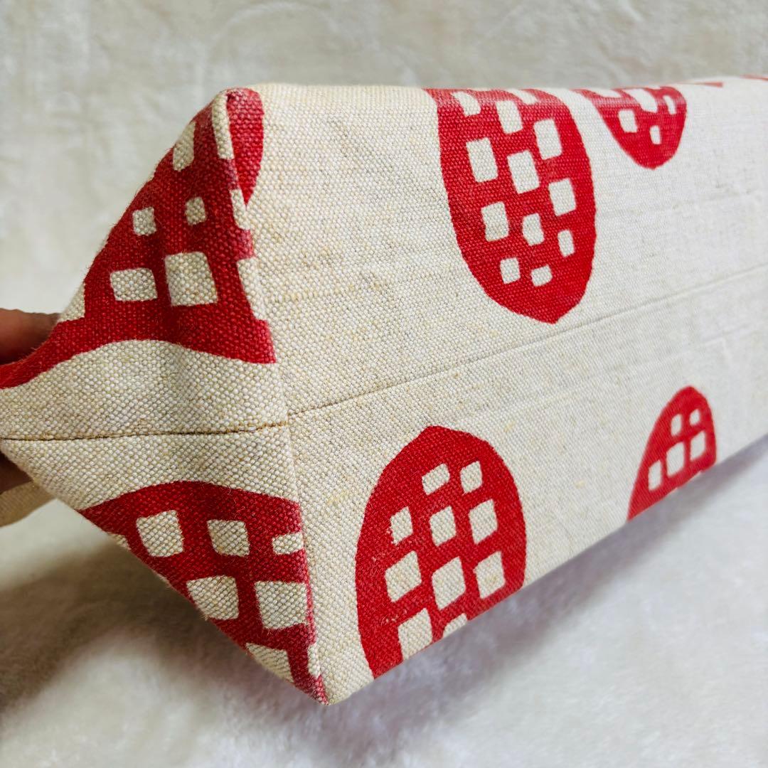 atelier か猫 幌バッグ ピーナツ柄　横長