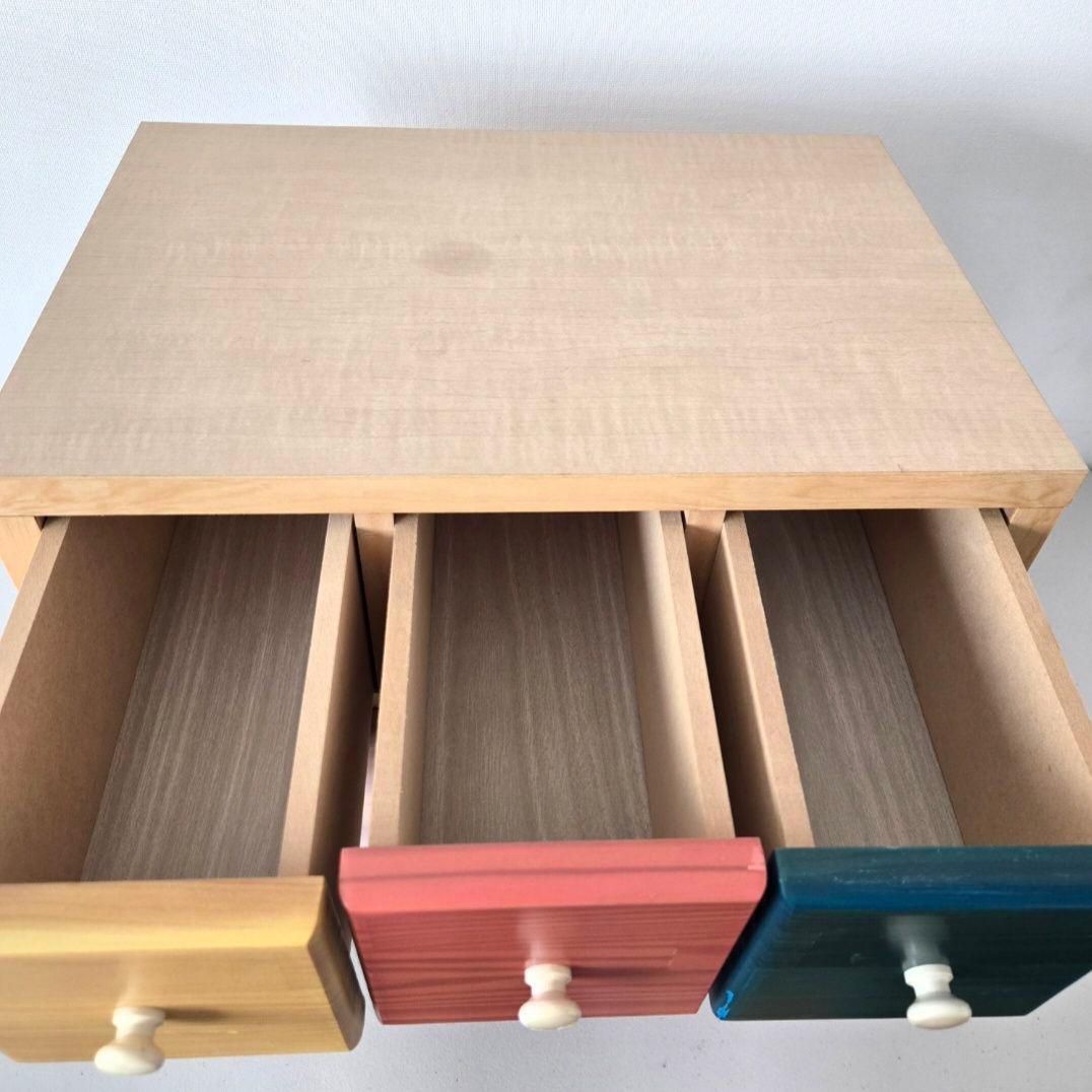 ウッドチェスト　カラフル　木製　引き出し　小物入れ　ポップ　ナチュラル　北欧風